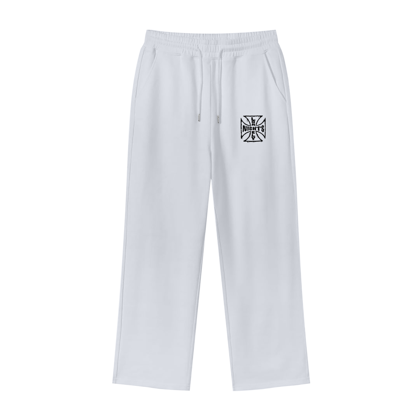 LN White Straight Leg Sweat Pants